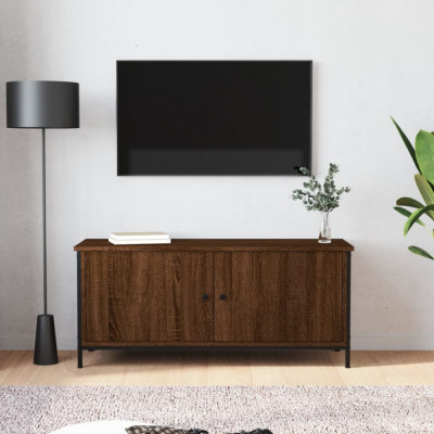 vidaXL Comodă TV cu uși, stejar maro, 102x35x45 cm, lemn prelucrat foto