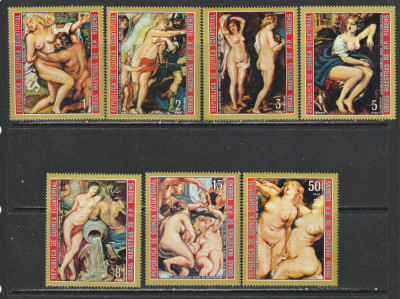 Guinea Ecuatoriala 1973 - Nuduri de Peter Paul Rubens 7v MNH foto