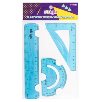 Trusa geometrie Strigo, flexibila,Albastru SSC073 foto