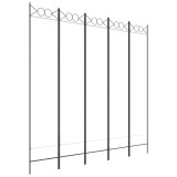 Cumpara ieftin Paravan de camera cu 5 panouri, alb, 200x200 cm, textil
