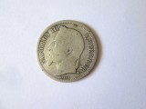 Rară! Franța 1 Franc 1866 K(Bordeaux) argint Napoleon III,moneda din imagini