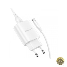 Incarcator Retea cu Cablu USB-C Borofone BN1 10W 2.1A 1 x USB-A Alb