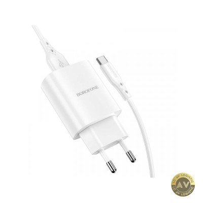 Incarcator Retea cu Cablu USB-C Borofone BN1 10W 2.1A 1 x USB-A Alb foto