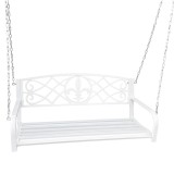Cumpara ieftin Leagan suspendabil de gradina din otel alb Abea 127x56x52 cm