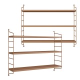 Set 2 rafturi de perete modulare Str&auml;ngn&auml;s, maro deschis, 3 polite