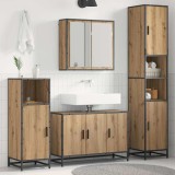 vidaXL Set de mobilier pentru baie Pe perete 4 pcs stejar artizanal 3402324