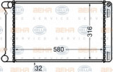 Radiator, racire motor FIAT PUNTO Van (188AX) (2000 - 2009) HELLA 8MK 376 704-641