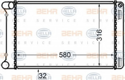 Radiator, racire motor FIAT PUNTO Van (188AX) (2000 - 2009) HELLA 8MK 376 704-641 foto