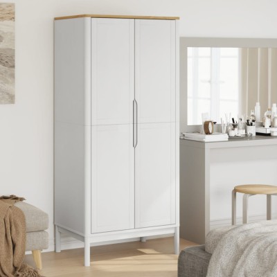 vidaXL Șifonier &amp;quot;FLORO&amp;quot;, alb, 77x53x171 cm, lemn masiv pin 374006 foto