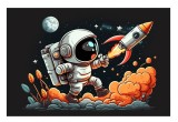 Cumpara ieftin Sticker decorativ Astronaut, Negru, 90 cm, 8089ST-4, Oem