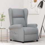 VidaXL Fotoliu rabatabil electric cu spătar aripi, gri deschis, textil 3098319