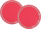 Set de 2 coastere auto Gbrand, silicon, rosu, 70 mm