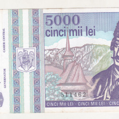 bnk bn Romania 5000 lei 1993 xf