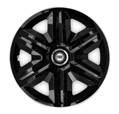 Set 4 capace roti Hubcaps fast black R14 pentru gama auto Fiat foto
