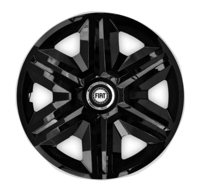 Set 4 capace roti Hubcaps fast black R14 pentru gama auto Fiat