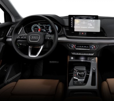 Folie Protectie Display Navigatie, Duragon, Audi Q5 2020-2024, silicon Transparent, Anti-zgarieturi, Kit instalare foto