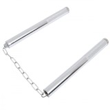 Cumpara ieftin Nunceag Metalic Argintiu 2x27cm Otel IdealStore Nunchaku Autoaparare Antrenament Kubotan