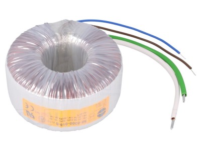 Transformator Toroidal 300VA 230V 18V 16.67A Cabluri foto