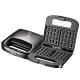Cumpara ieftin Aparat pentru preparat vafe LENTZ 29023, 750 W, placi antiaderente, negru