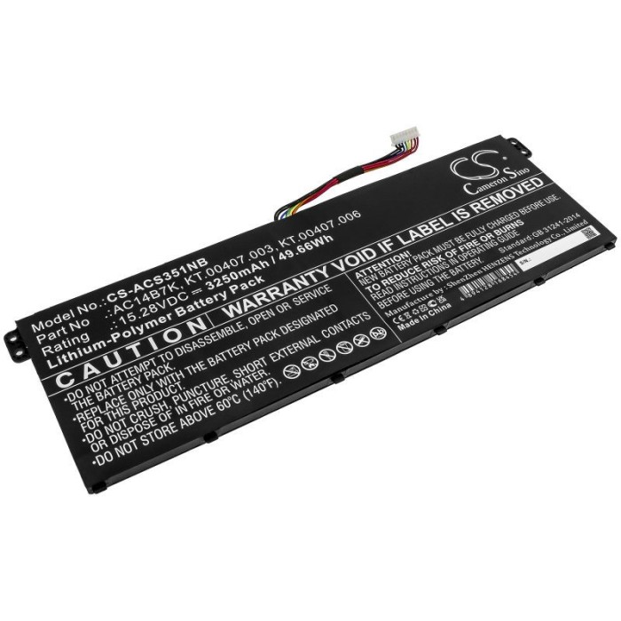 15,28V-3250MAH LI-POLYMER NOTEBOOK AKKU ALTERNATIV F&Uuml;R ACER U577362