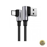 Cablu Date si Incarcare USB-A - USB-C UGREEN US176 Angled 60W 2m Negru