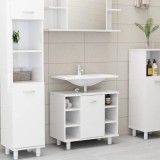 Gossi dulap de baie, alb extralucios, 60x32x53,5 cm, lemn prelucrat