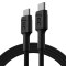 Green Cell GC PowerStream USB-C - USB-C 120cm Power Delivery (60W) 480 Mbps QC 3.0 Cablu de date și &icirc;ncărcare QC 3.0