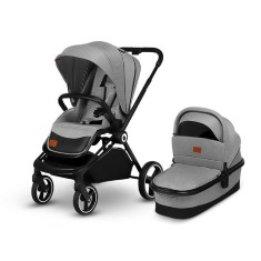 Carucior 2 in 1 Lionelo Mika cu landou si carucior sport Grey Stone 22 kg