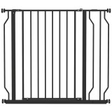 PawHut Barieră Reglabilă pentru C&acirc;ini, Poartă Siguranță Metalică, Lățime 75-95cm, Montare Presiune