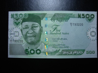 NIGERIA 500 NAIRA 2022 UNC foto