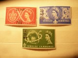 Serie Muscat colonie Britanica 1957 - Jubileu Jamboree , R.Elisabeta ,3 valori