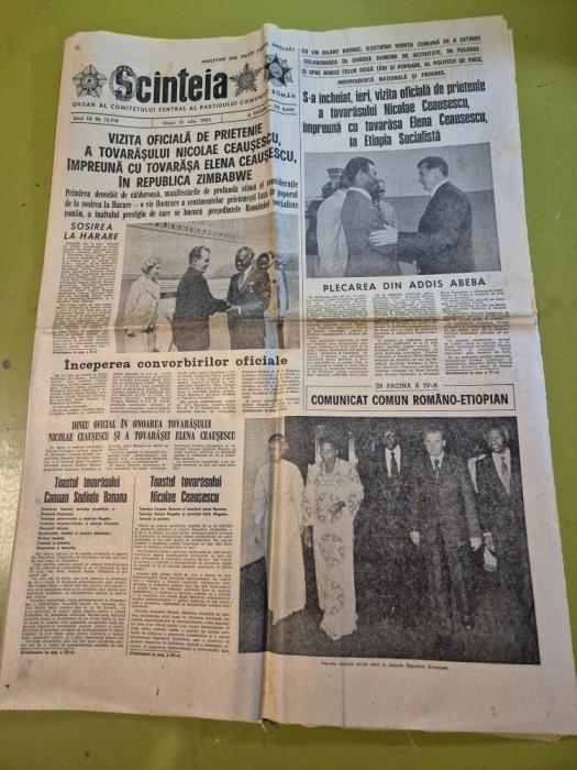 scanteia 15 iulie 1983-ceausescu vizita in zimbabwe