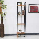 Raft de sine statator Bjergsted 150x36x21cm negru/efect nuc [en.casa] HausGarden Leisure