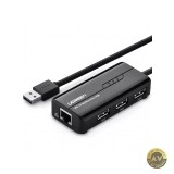 Hub USB UGREEN 20264 3 x USB-A - 1 x RJ45 Negru