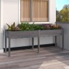 VidaXL Jardinieră cu căptușeală, gri, 203x53x76 cm, lemn masiv brad 364241