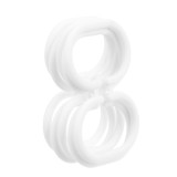 Inele perdea dus, plastic, albe, AN0101, set 12 bucati
