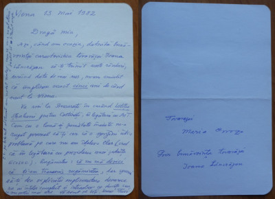 5 scrisori catre Mia Groza; prof. Dr. Candea din Sibiu, Octavian Groza foto