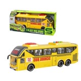 Autobuz scolar cu sunete, lumini, functie usi deschise, 27 cm, galben