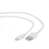 CABLU alimentare si date GEMBIRD, pt. smartphone, USB 2.0 (T) la Lightning (T), 1m, alb, &quot;CC-USB2-AMLM-W-1M&quot; (timbru verde 0.08 lei)