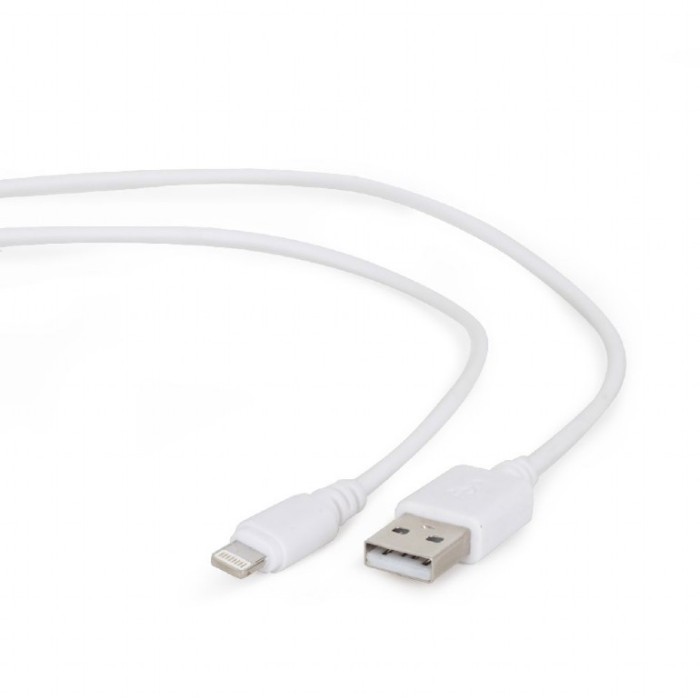 CABLU alimentare si date GEMBIRD, pt. smartphone, USB 2.0 (T) la Lightning (T), 1m, alb, &quot;CC-USB2-AMLM-W-1M&quot; (timbru verde 0.08 lei)