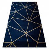 Exclusiv EMERALD covor 1013 glamour, stilat, geometric albastru inchis / aur, 80x150 cm