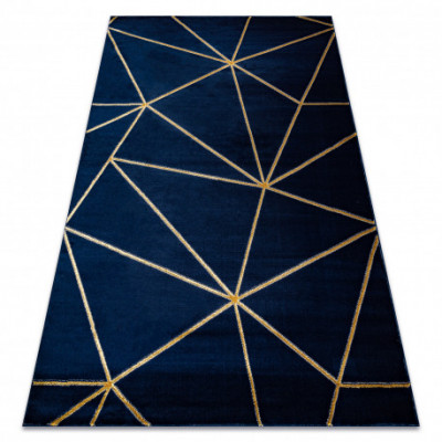 Exclusiv EMERALD covor 1013 glamour, stilat, geometric albastru inchis / aur, 200x290 cm foto