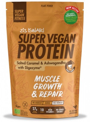 Proteina Super Vegan BIO(dupa efort) ashwagandha si caramel Iswari foto