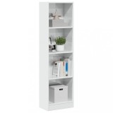 vidaXL Bibliotecă, alb extralucios, 40x24x143 cm, lemn prelucrat