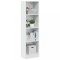 Bibliotecă, alb extralucios, 40x24x143 cm, lemn prelucrat