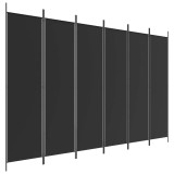 Cumpara ieftin Paravan de camera cu 6 panouri, negru, 300x200 cm, textil