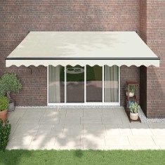 vidaXL Copertină retractabilă, crem, 4x3 m, textil și aluminiu 3154453