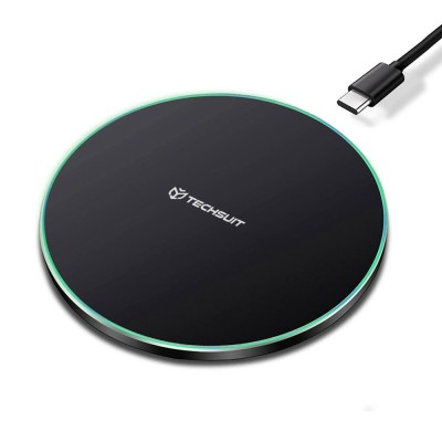 Incarcator wireless Fast Charge 15W, 3A, RGB Techsuit, CHWR031 foto