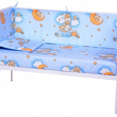 Lenjerie patut cu 7 piese Sleepy Teddy Bear Blue 006