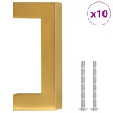 Cumpara ieftin Manere de dulap, 10 buc., auriu, 64 mm, otel inoxidabil